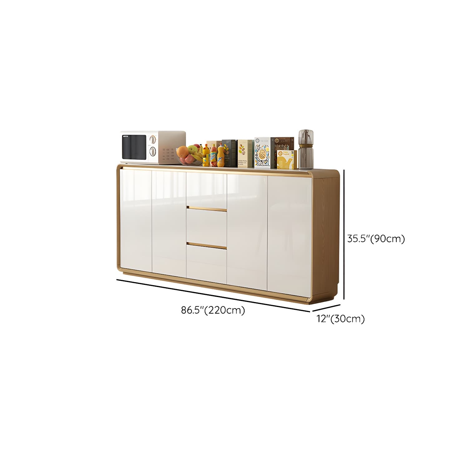 Contemporary Style Adjustable Shelving Wood Sideboard Cabinet with Cabinets and Drawers thumbnail 15