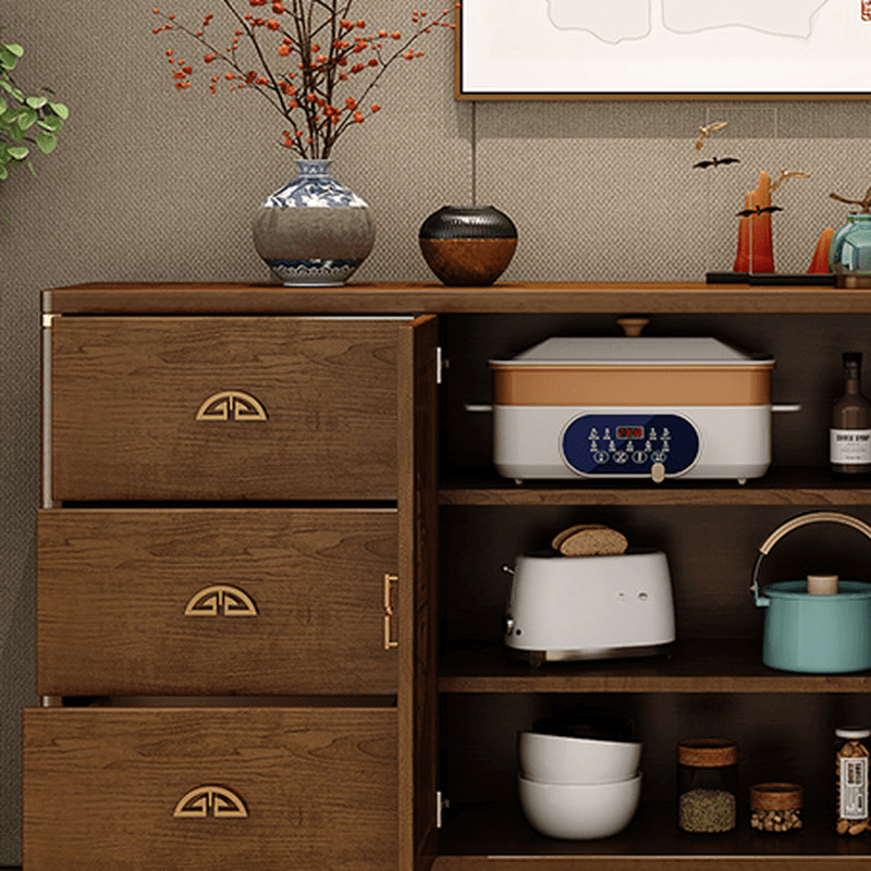 Espresso Standard/Wide/Narrow Timber Sideboard with 4 Doors/3 Doors/2 Doors, Adaptable Shelf and Pantry Hutch, 3 Drawers/6 Drawers/2 Drawers Included/Not Included thumbnail 3