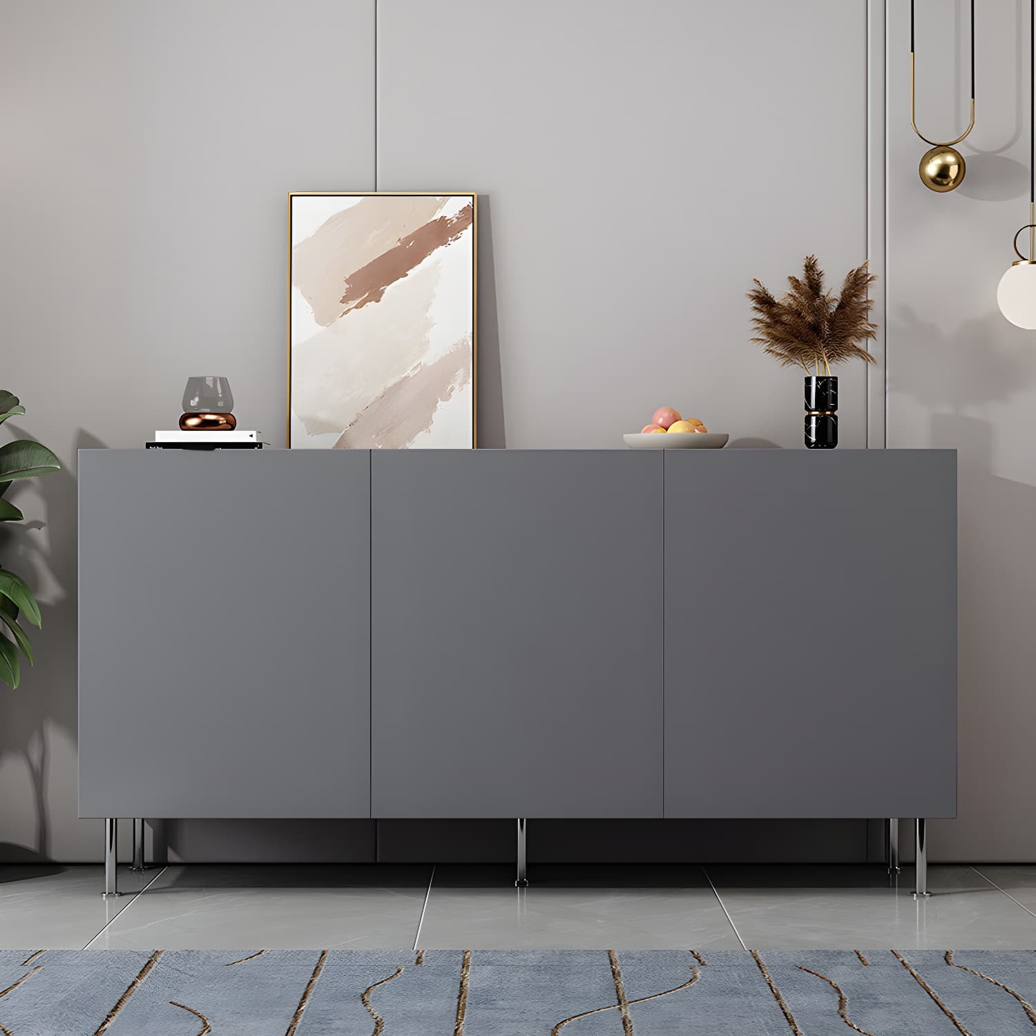 Adjustable Cabinets Sideboard Engineered Wood Sideboard for Living Room - image 5