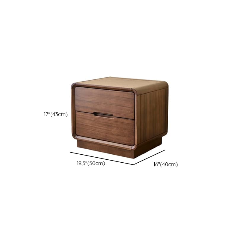 Cocoa Stylish Drawer Storage Nightstand with Walnut Countertop thumbnail 16