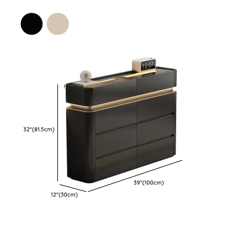 Minimalist Horizontal Console Dresser Illumination Light Timber 8 Drawers thumbnail 13