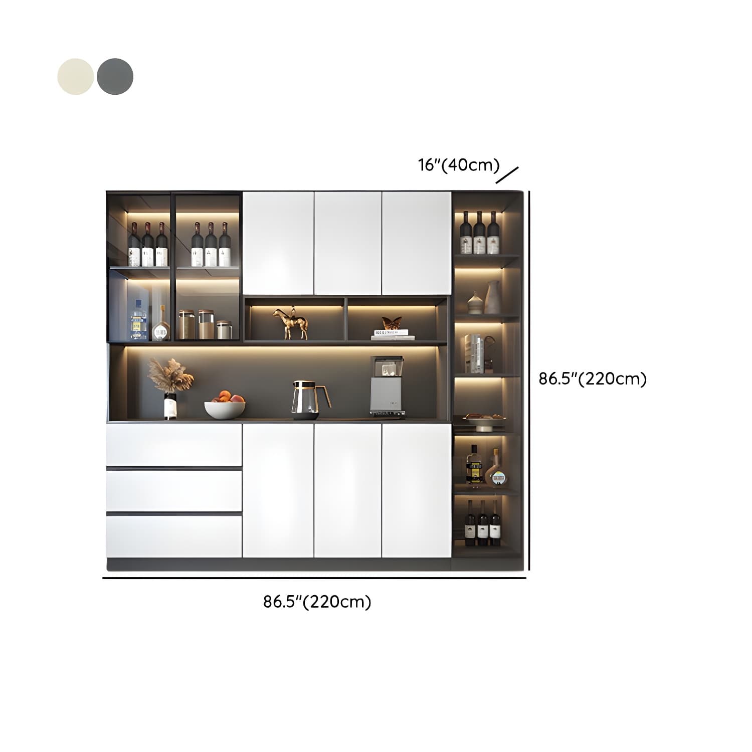 Modern Living Room Manufactured Wood Sideboard with Lighting thumbnail 29