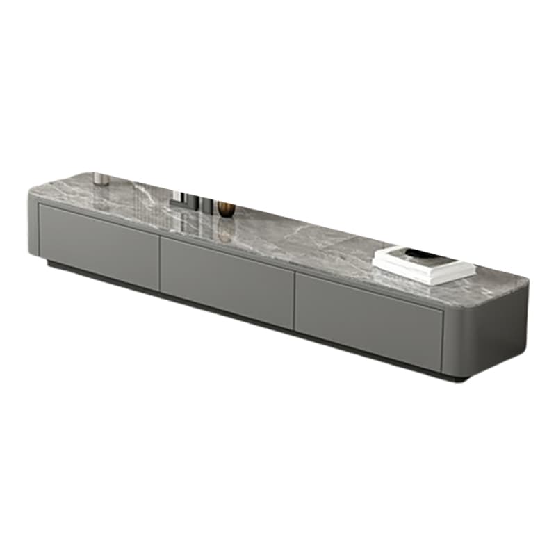 Stone Low TV Stand with Soft-close Drawers and Cable Management thumbnail 8