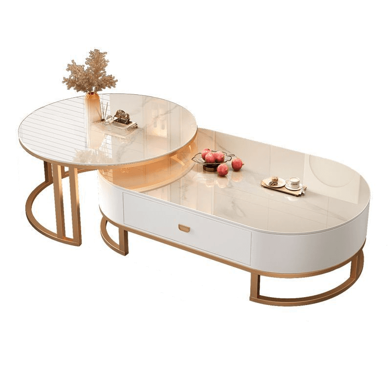 Modern Nesting Accent Table Set with Structure Base and Oblong Top thumbnail 8