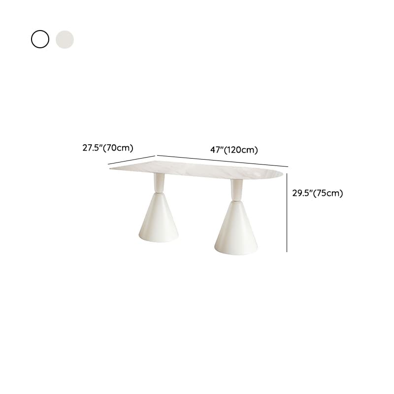 Simplistic Dining Table with Chalk Stone Top, Fixed Table, Seats 4 to 8, Scratch-immune thumbnail 18