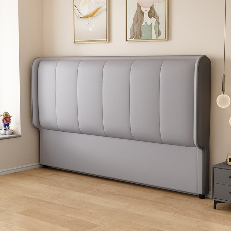 Trendy Panel/Wingback Headboard in Natural Wood with No Distressing, Rectangle Shape for King/Queen/Full Bed, Sponge Upholstery Fill, Standard Height thumbnail 2