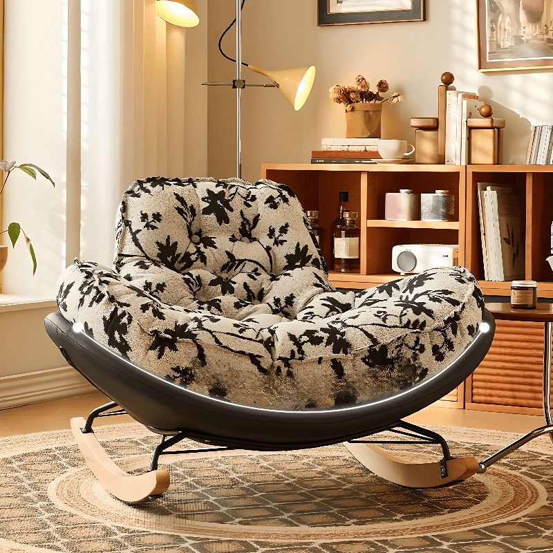 Modern Scratch-tolerant Upholstered Rocking Chair with Padded Comfort thumbnail 11