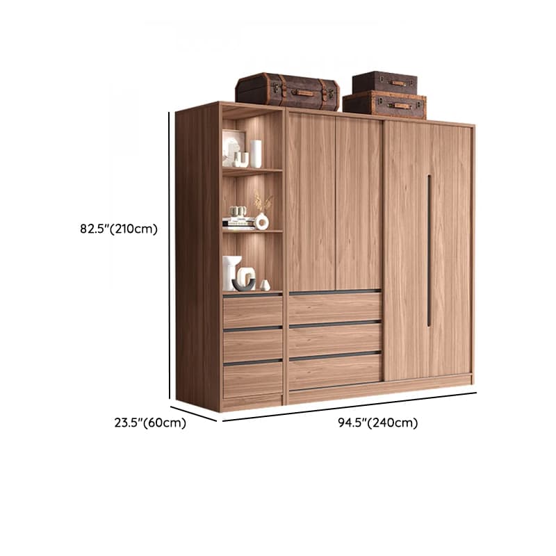 Modern Simple Style Sand Manufactured Wood Self-supporting Wardrobe with Soft Close Drawer, Interior Shelves & Soft Close Door thumbnail 19