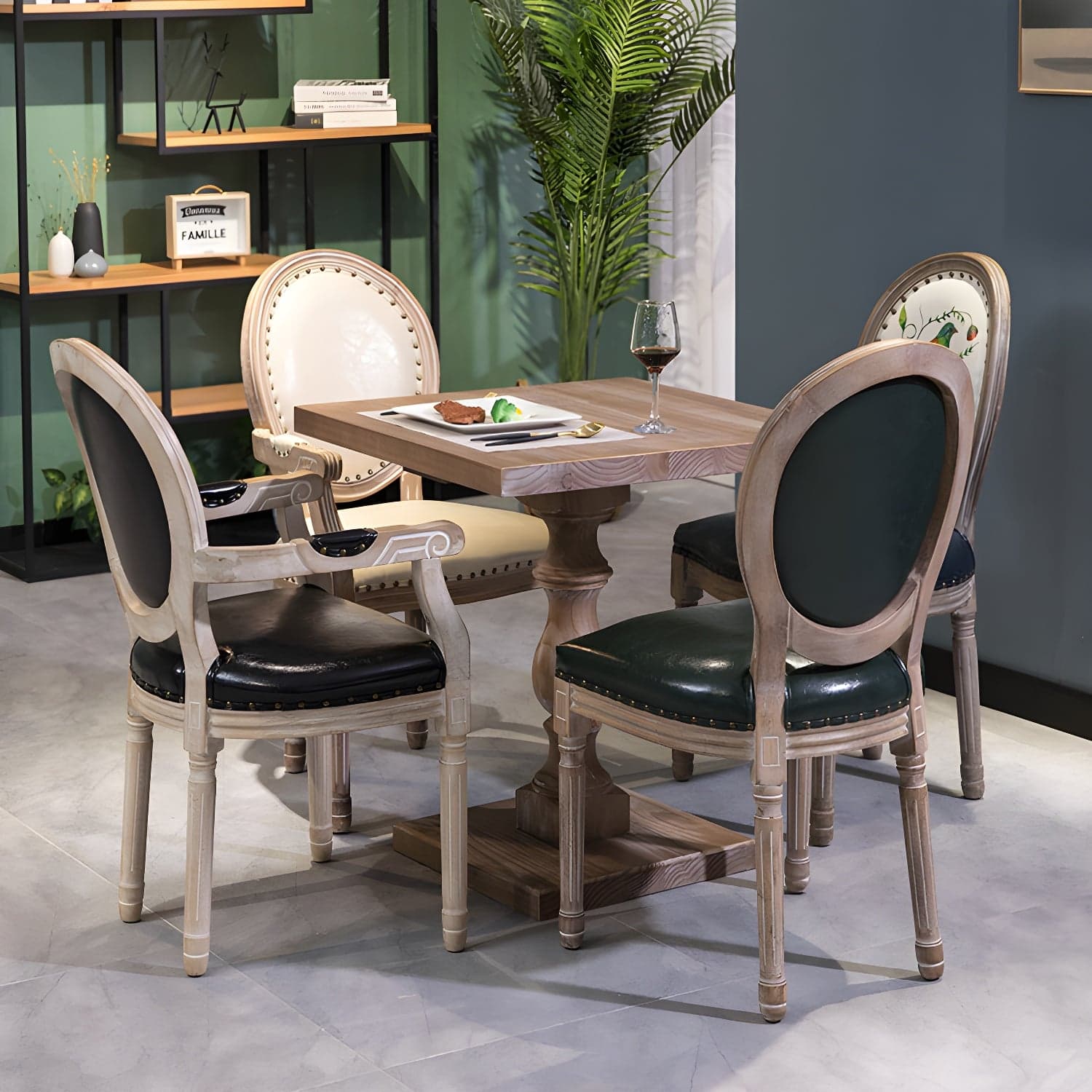Standard Height 2 Seater Traditional Natural Pedestal Wood Kitchen Table thumbnail 3