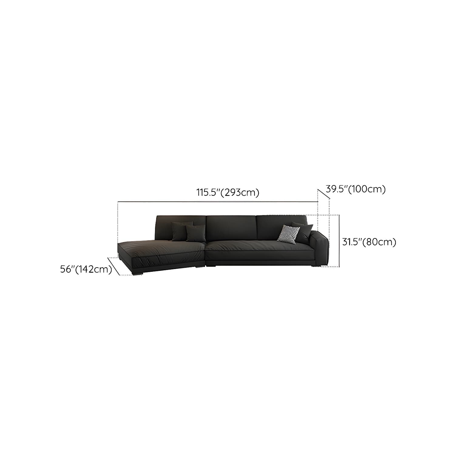 Modern Gray Polyester Blend Stationary Sectional Sofa with Square Arm and Cushion Back thumbnail 15