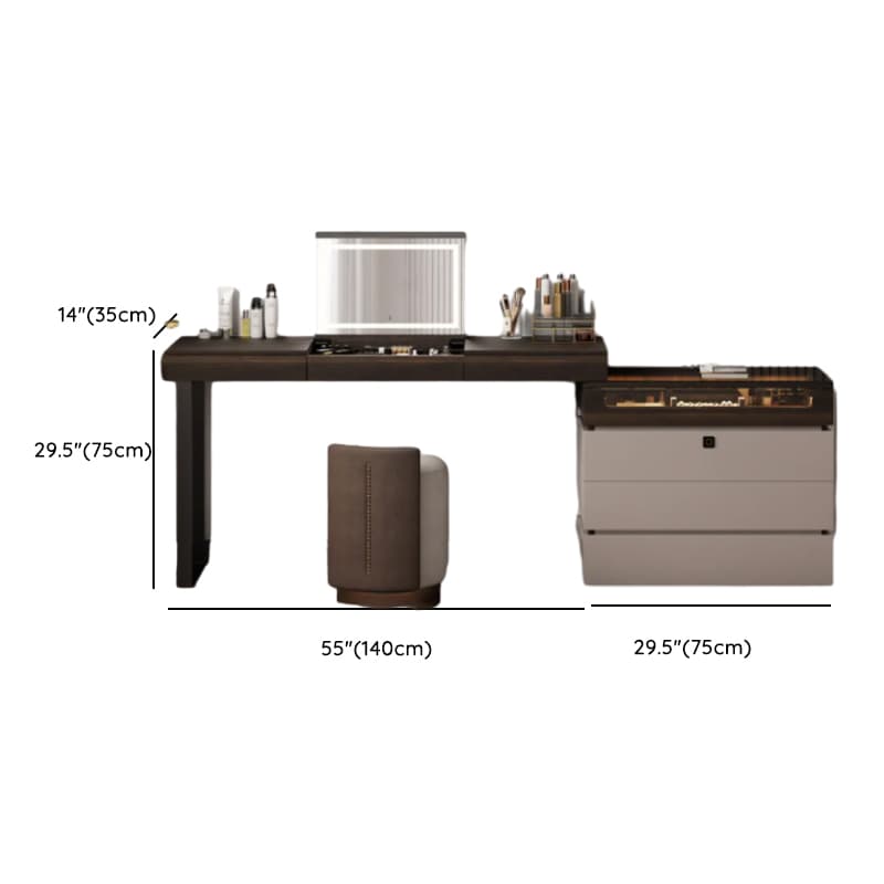 Space-saving Vanity Set with 7/11 Drawers, Lighting, Dividers, 2-in-1 Design, and Adjustable Touch Brightness thumbnail 24