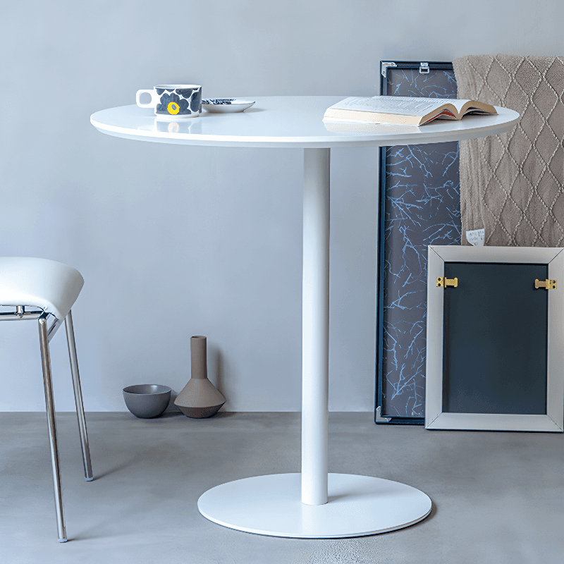 Circular-shaped/Square Standard Height Dining Table for 2 People with Fixed Table Top in a Minimalist Style thumbnail 5