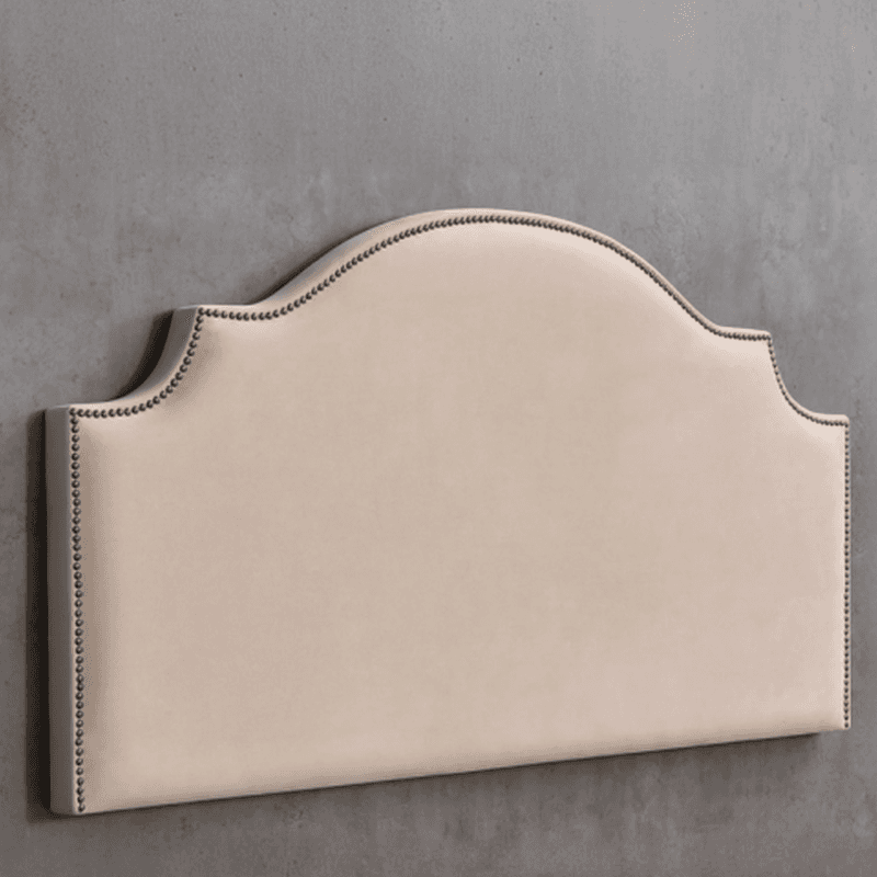 No Distressing Twin XL/Full/Queen Panel Headboard with Nailhead Border, Portman Shape, Sponge Fill, Wall Mounted, Low Height thumbnail 4