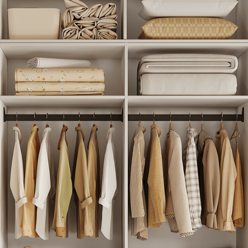 White Modish Manufactured Wood Armoire Cabinet with Soft Close Drawer, Soft Close Door, Interior Shelves, and Clothing Rod thumbnail 5