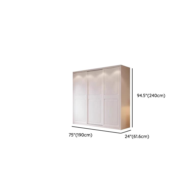 White Modish Manufactured Wood Independent Armoire Cabinet with Soft Close Drawer, Soft Close Door, and Interior Shelves thumbnail 37