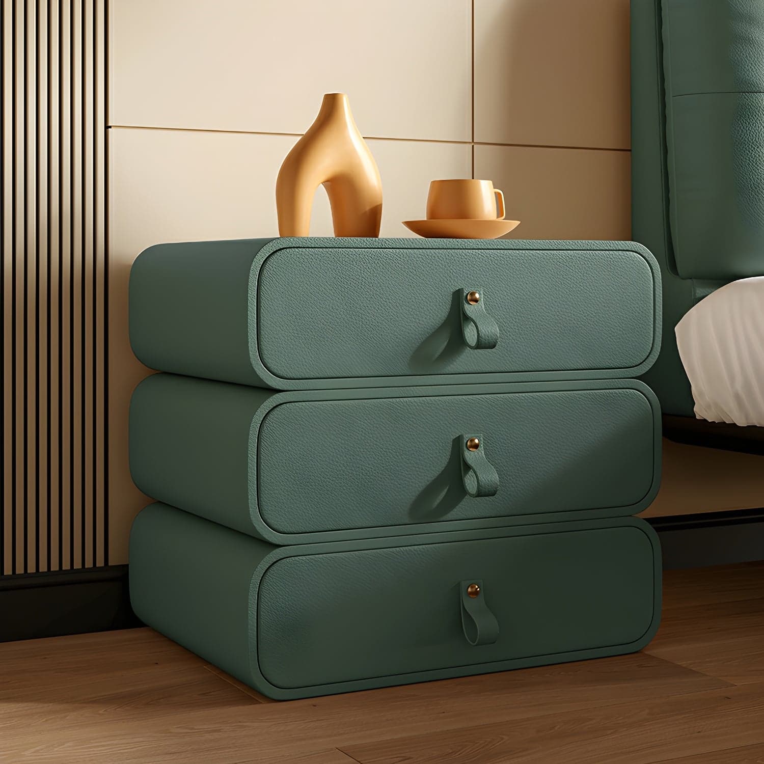 Modern Faux Leather Bachelor's Chest with Drawers in Narrow Size thumbnail 1