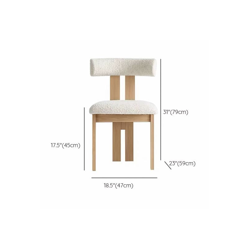 Modern Upholstered Armless Kitchen & Dining Chair, Open Back, Wood Ash, 1 Piece thumbnail 26