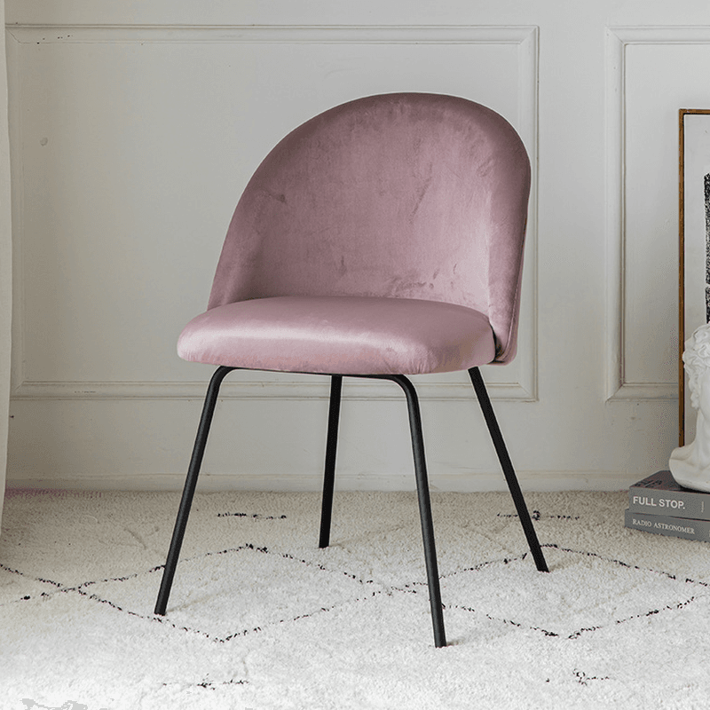 Unwavering Textile Upholstered Side Chair with Solid Back and Foot Pads for Dining Room in a Lavish Style thumbnail 5