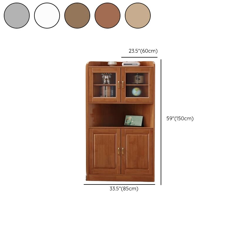 Independent Corner Utility Storage Cabinet in Cocoa/Gray/White with Grip Bars, 2 Exterior Shelves and 2 Cabinets/1 Cabinet in a Trendy Style, Glass-panel Door Included/Not Included thumbnail 12