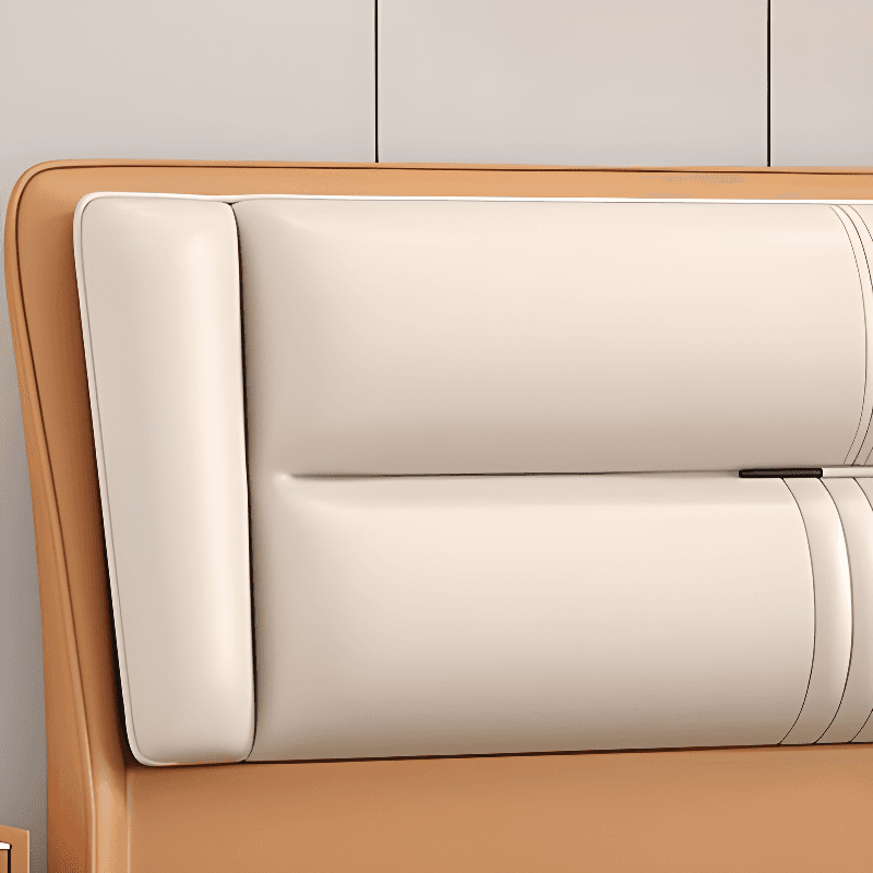 Trendy Wingback Headboard with No Distressing in Natural Wood, Rectangle Shape for Full/Queen Bed with Sponge Upholstery and Standard Height thumbnail 13
