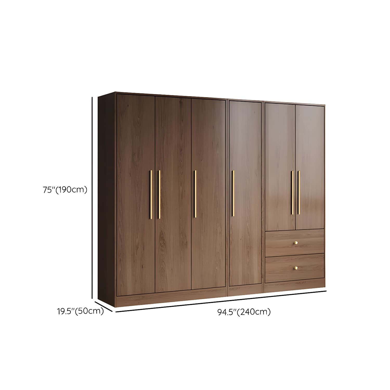 Wood Grain Design Armoires & Wardrobes with Soft Close Door and Storage Space thumbnail 23
