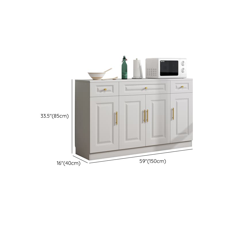 Glam White Wood Sideboard with Storage Cabinets and Included Adjustable Shelving thumbnail 13