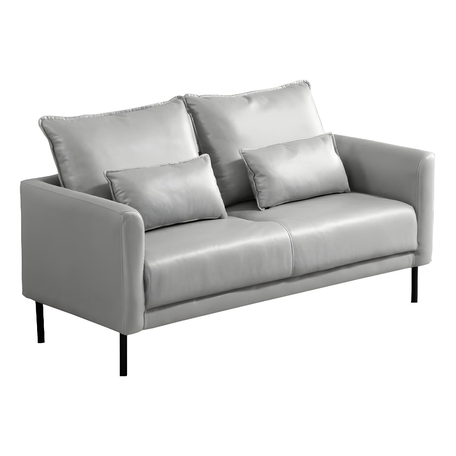 Scandinavian Faux Leather Seats 2 Loveseat with Tuxedo Arm and Stain Resistant Feature thumbnail 20