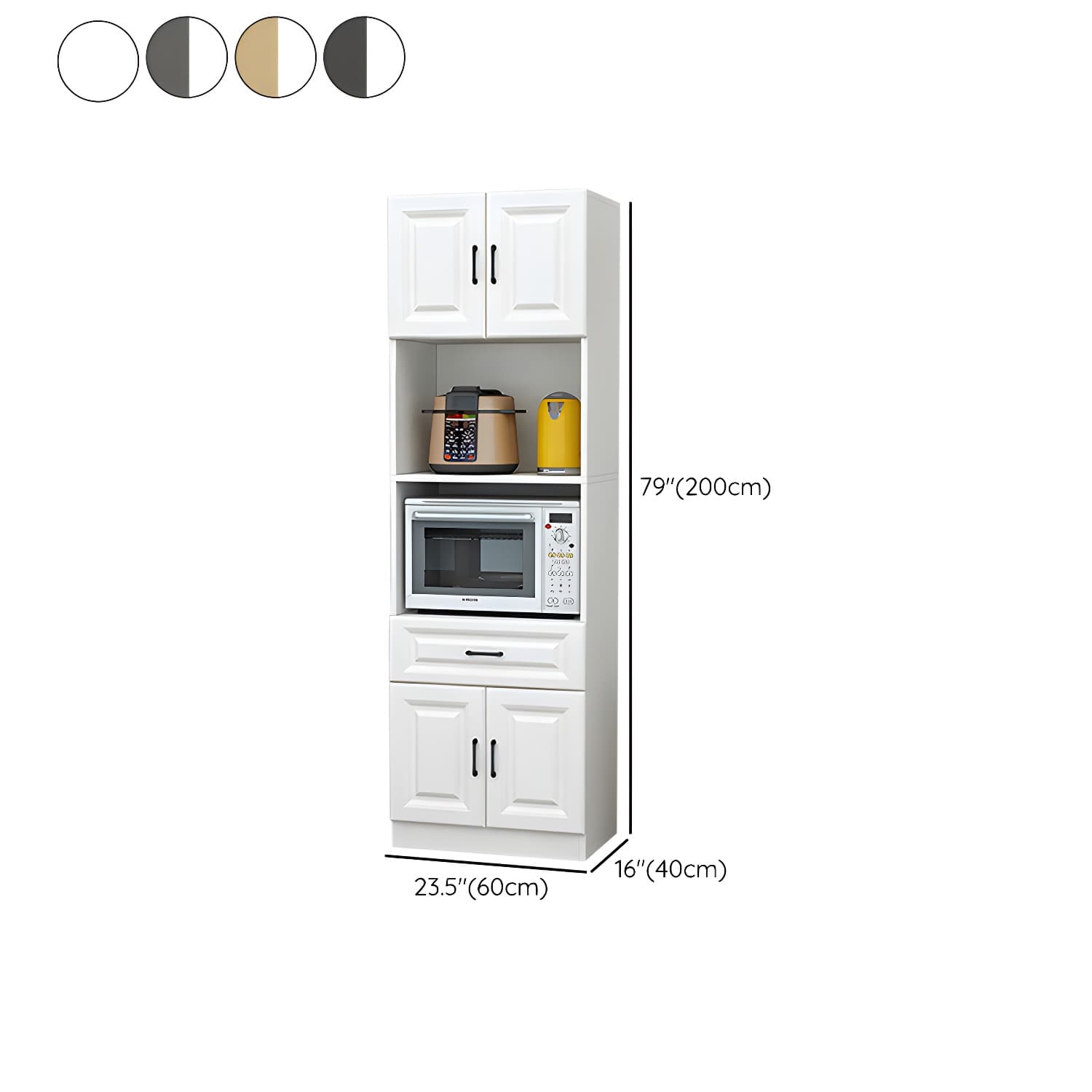 Wood Glam Server with Cabinets and Drawers - Narrow Size - Stylish and Functional thumbnail 18