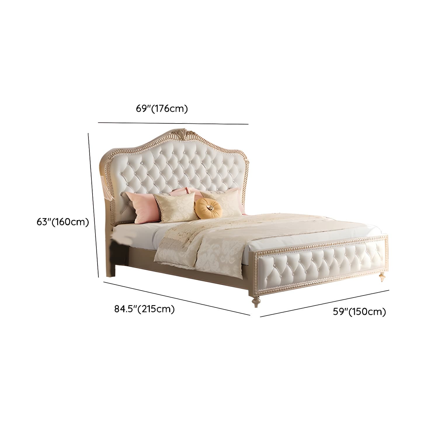 Glam Upholstered Button-tufted Standard Bed with Nailhead Trim thumbnail 9