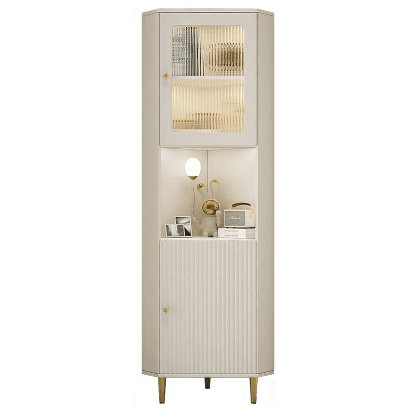 Grey/Beige Engineered Wood Utility Cabinet with Illuminating in a Modern Style thumbnail 2