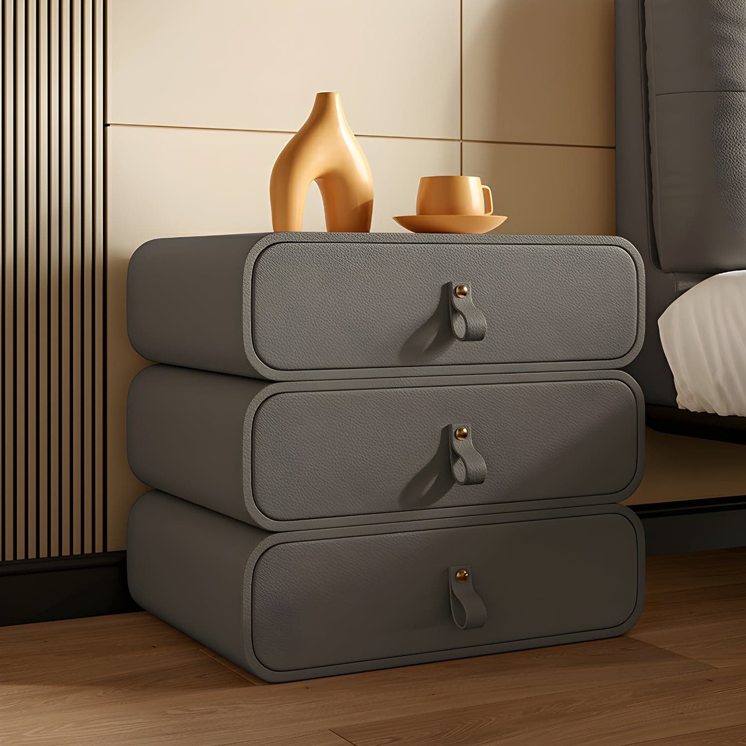 Modern Faux Leather Bachelor's Chest with Drawers in Narrow Size thumbnail 6