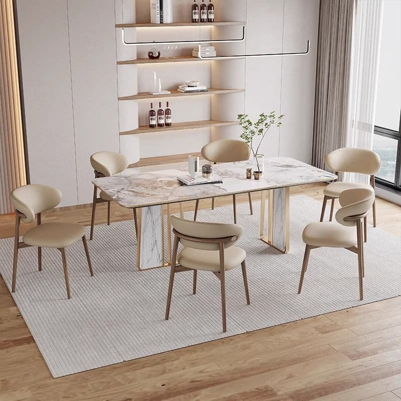 Modern Padded Armless Chair with Lumber Legs and Low Back thumbnail 7