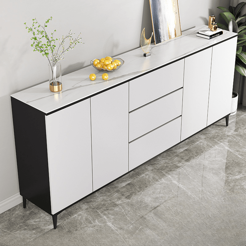 Versatile Sideboard with 2/3 Drawers, Closet Cabinet, Standard/Narrow/Wide Sizes, 3/Two Internal Shelves, Drawer Storage, Manufactured Wood/Stone Countertop, and 4/2/3 Doors thumbnail 7