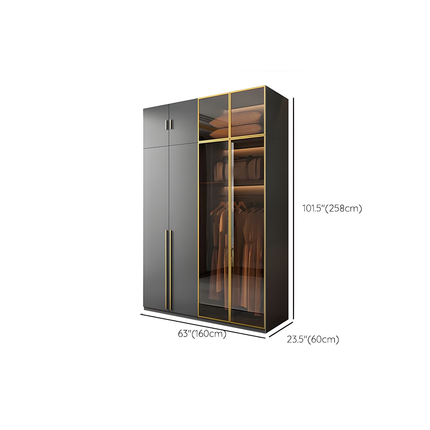 Modern Glass Wardrobe Wardrobe Armoire Wardrobe Cabinet for Home thumbnail 27