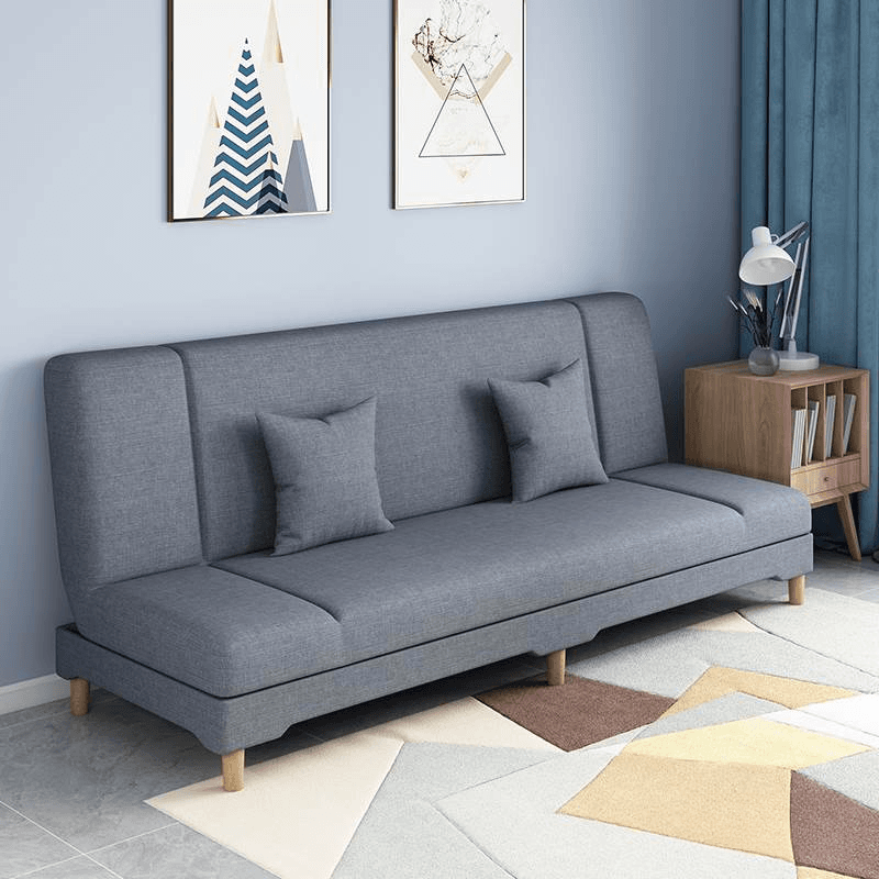 Contemporary Modern Grey/Azure/Emerald Green Sleeper, Solid Color, 3-Seater with 2 Pillows thumbnail 5