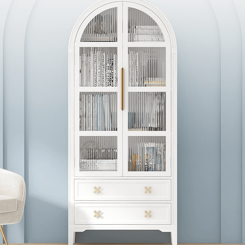 Self-supporting Grey /Azure/Peony Natural Wood Accent Cabinet with Squared Leg Drawing Room thumbnail 4