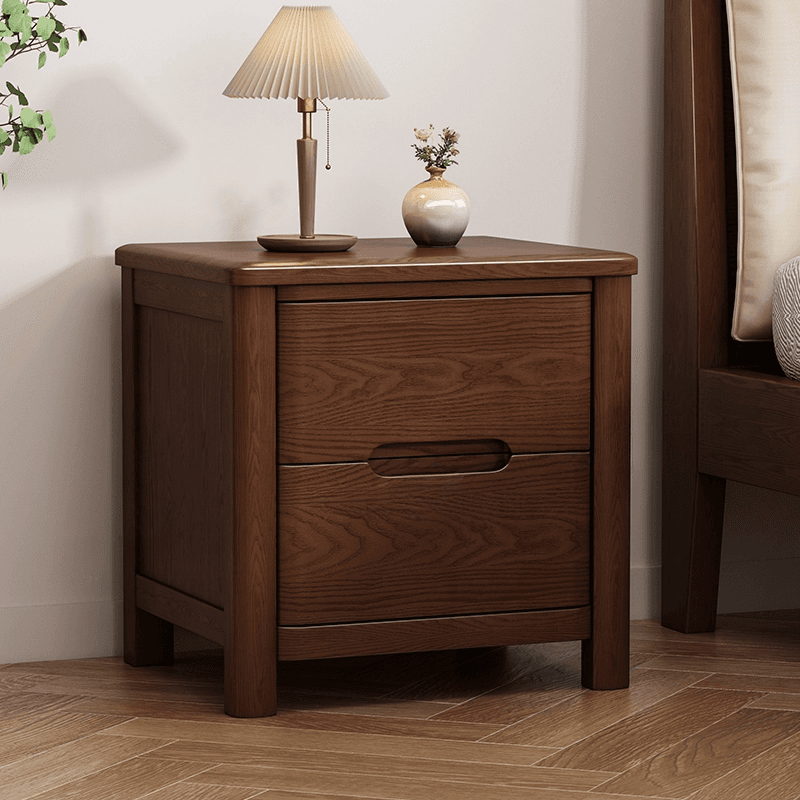 Contemporary Timber Nightstand With Drawer Storage with 2 Drawers/3 Drawers & Leg thumbnail 2
