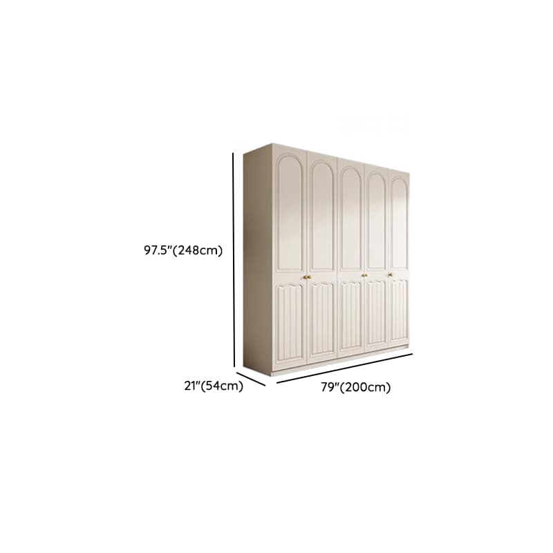 Chalk Minimalist Laminate Cabinet Armoire with Compartments, Interior Shelves, and Clothing Rod thumbnail 23