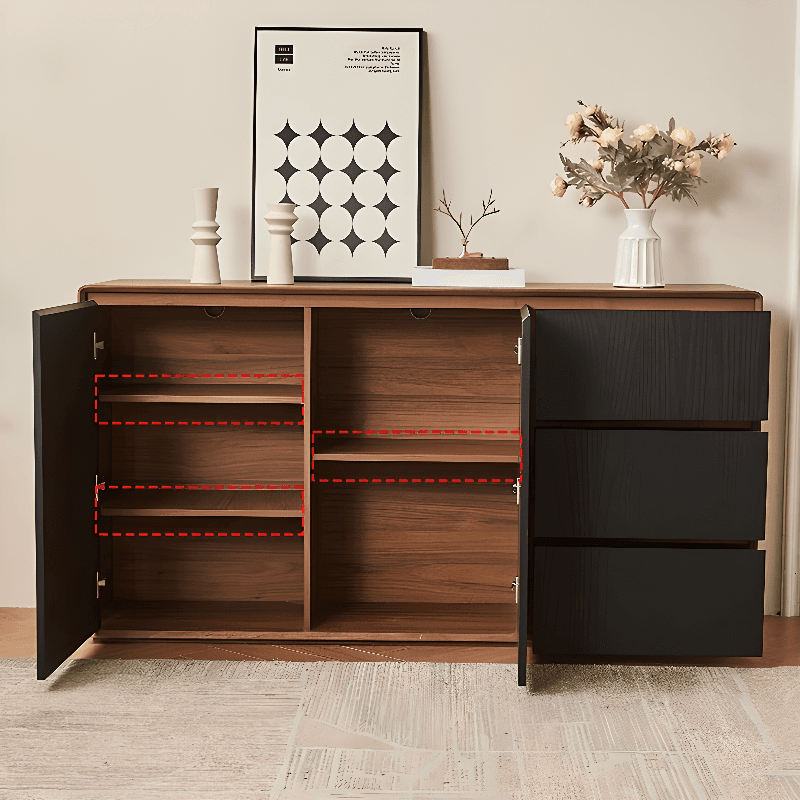 Simplistic Standard/Narrow Sideboard with 3 Drawers, 3 Shelves, Compartment, 2 Doors & Closet thumbnail 11