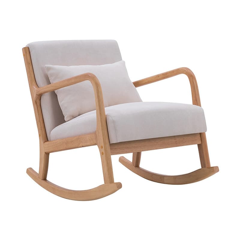 Nordic Natural Cotton Stationary Rocking Couch Chair with Back thumbnail 13