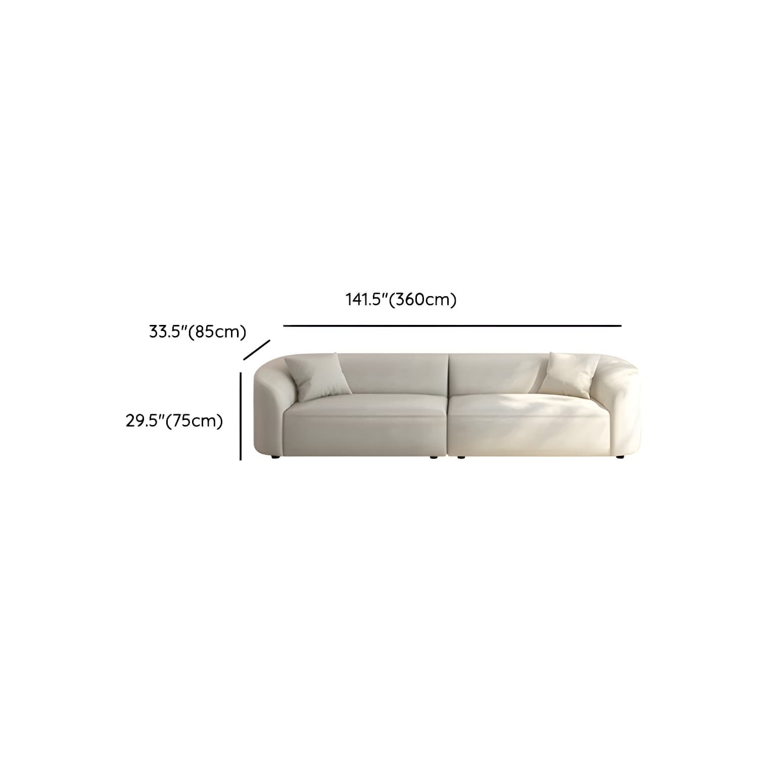 Modern Beige Tech Cloth Stationary Sectional Sofa with Wood Frame and Flared Arms thumbnail 24