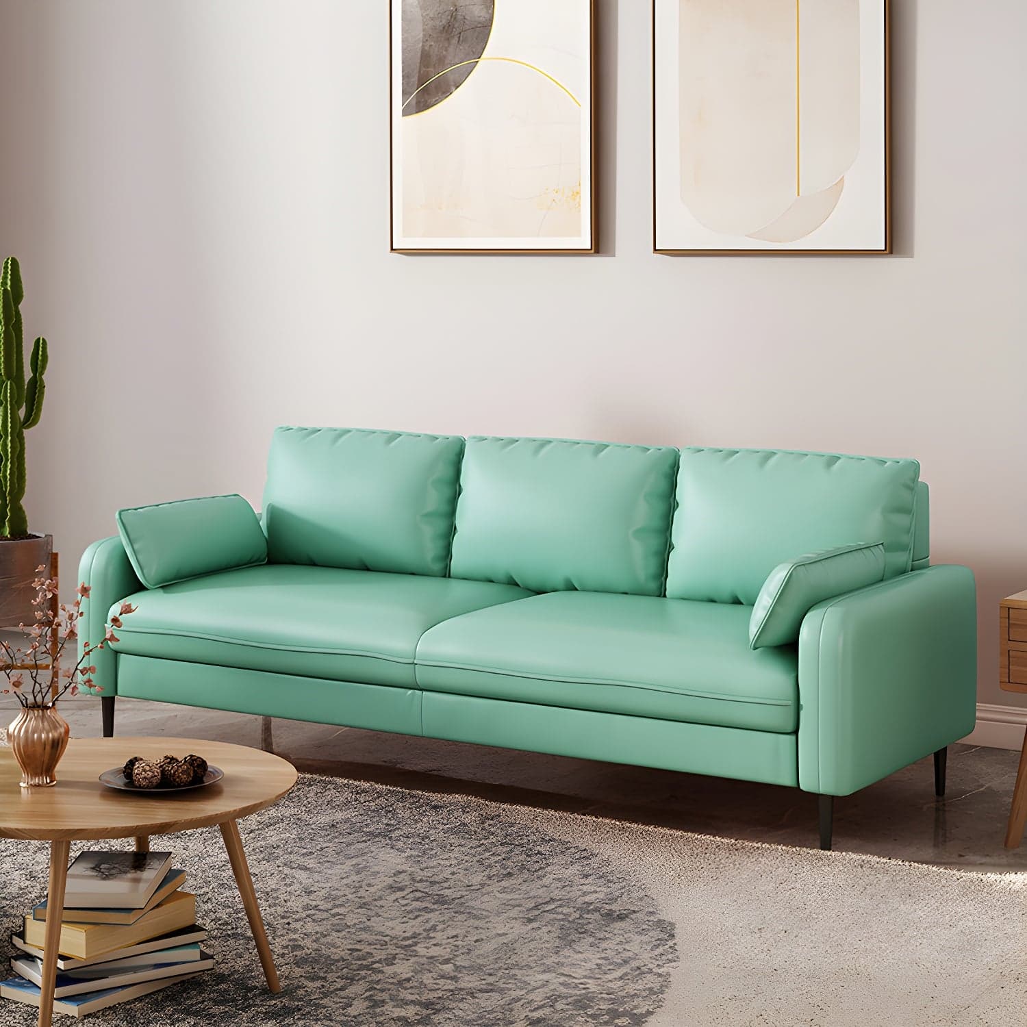 Modern Pillow Back Sofa with Storage Not Included for 35-40 Women thumbnail 1