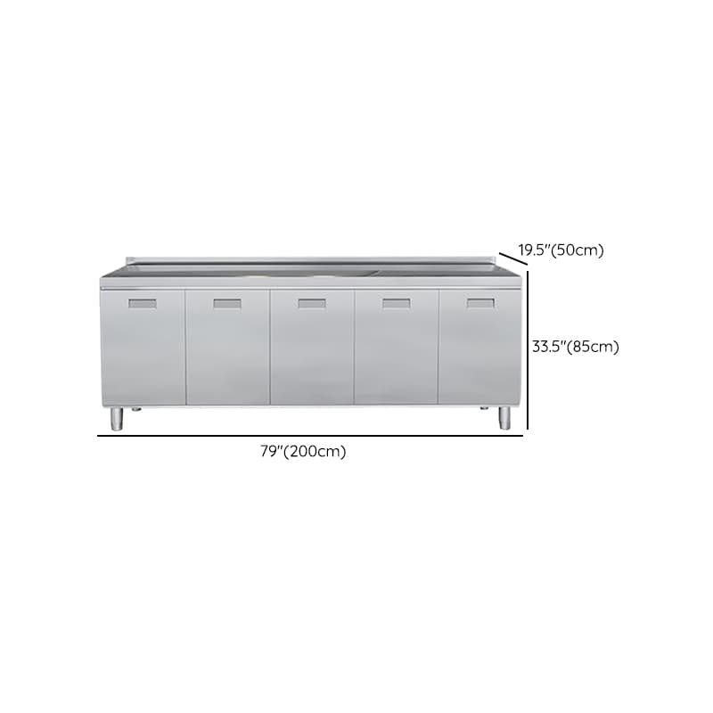 2 Shelves & 4 Doors/3 Doors/2 Doors Silver Metal Standard/Narrow Sideboard with Larder & Hutch thumbnail 14