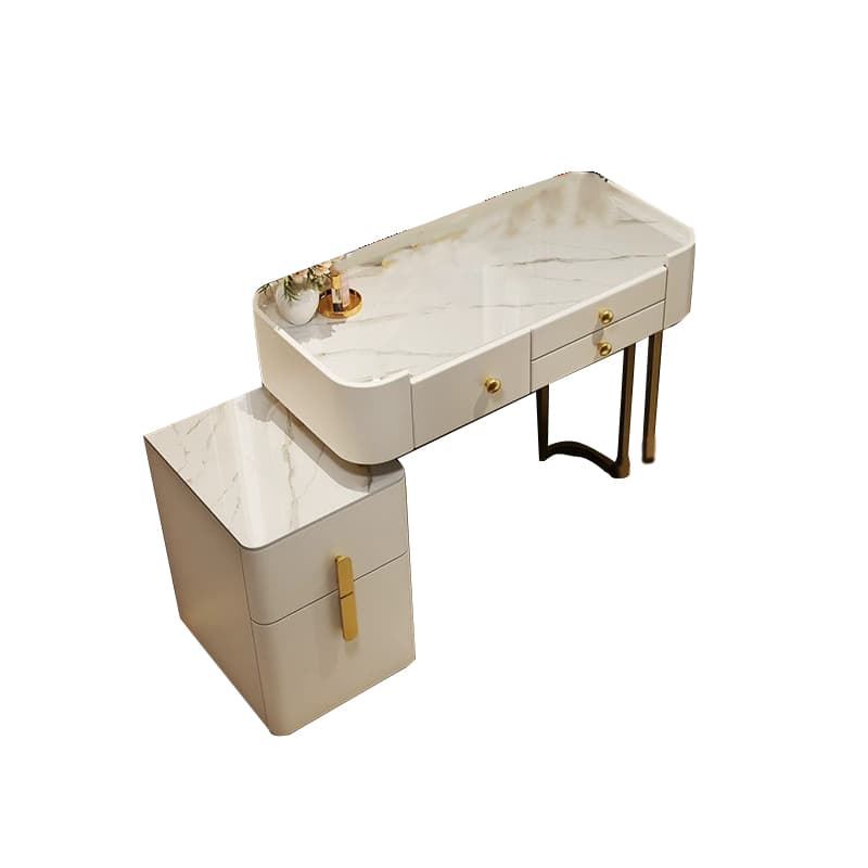 Contemporary Slate Countertop Adjustable Makeup Vanity with Drawers for Bedroom thumbnail 9