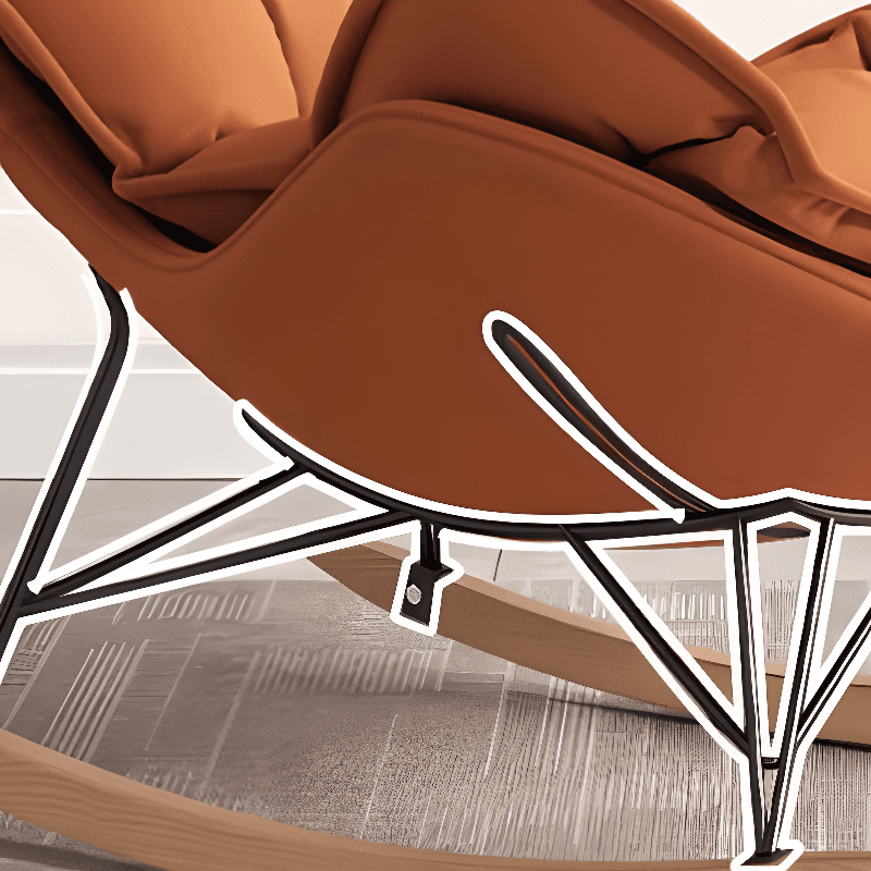 Stationary Rocking Chair with Flared Arm and Rear Support thumbnail 11