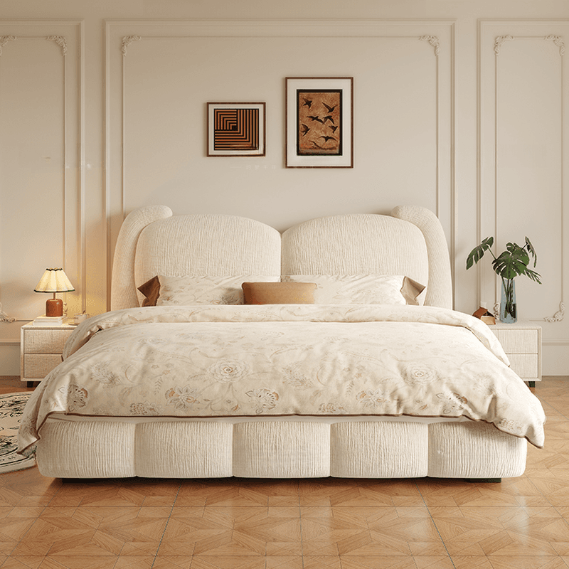 Solid Color Storage Included Panel Bed with 3 Storage Boxes and Panel Headboard, Upholstered in Sponge thumbnail 2