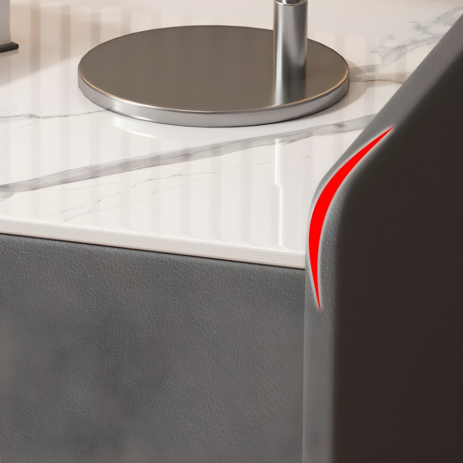White Slate Countertop Nightstands Increase The Surrounding Height to Prevent Falling thumbnail 16