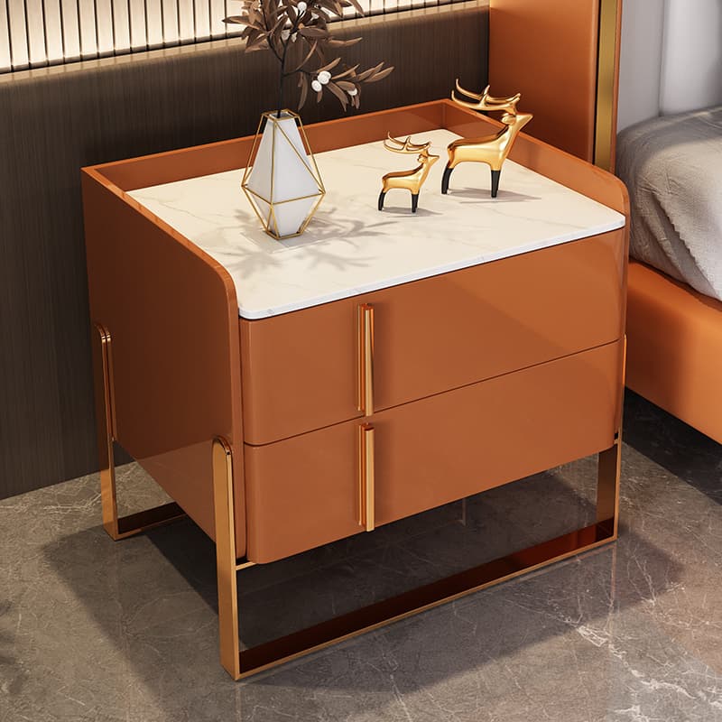 Nightstand With Drawer Organization with Leg, 2 Drawers and Stone Counter Top in a Casual Style thumbnail 11