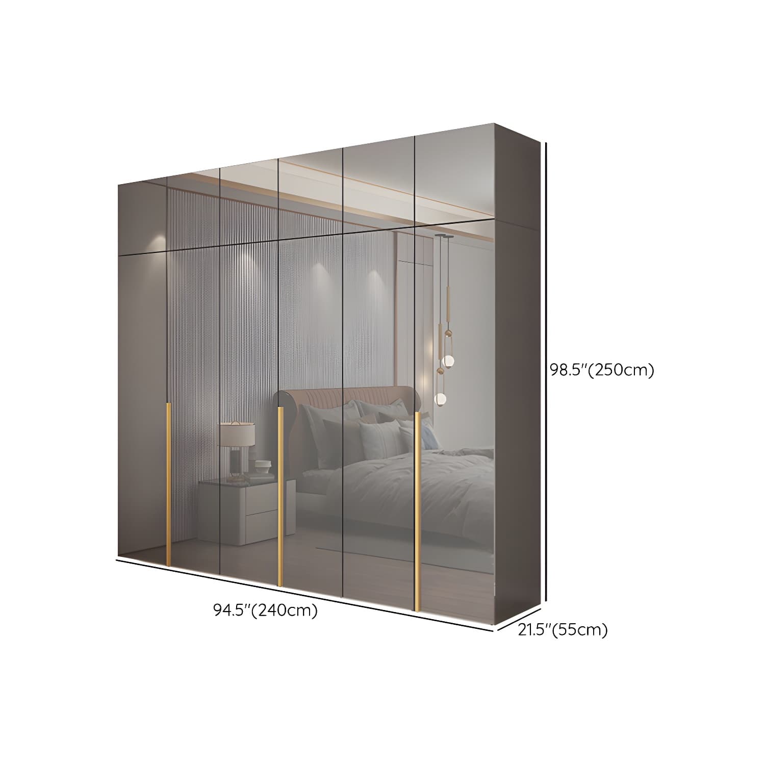 Engineered Wood Wardrobe Closet with Shelves Modern Wardrobe Cabinet for Home thumbnail 22