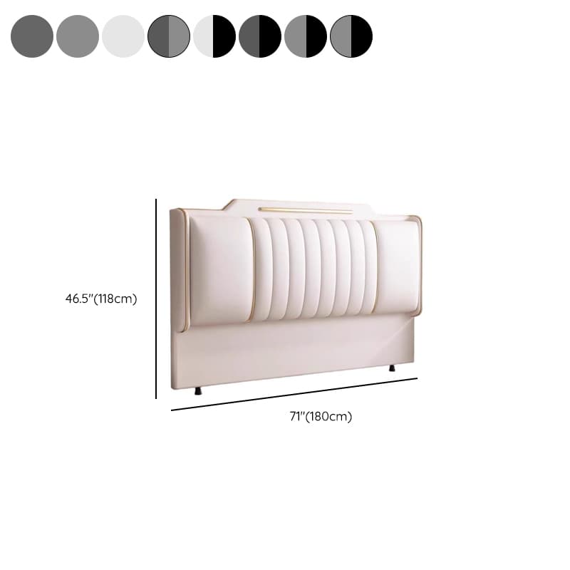 Art Deco Style Panel Headboard in Pine Wood with No Distressing, Camelback Shape for King/Queen/Full Bed, Featuring Sponge Upholstery and Standard Height thumbnail 14